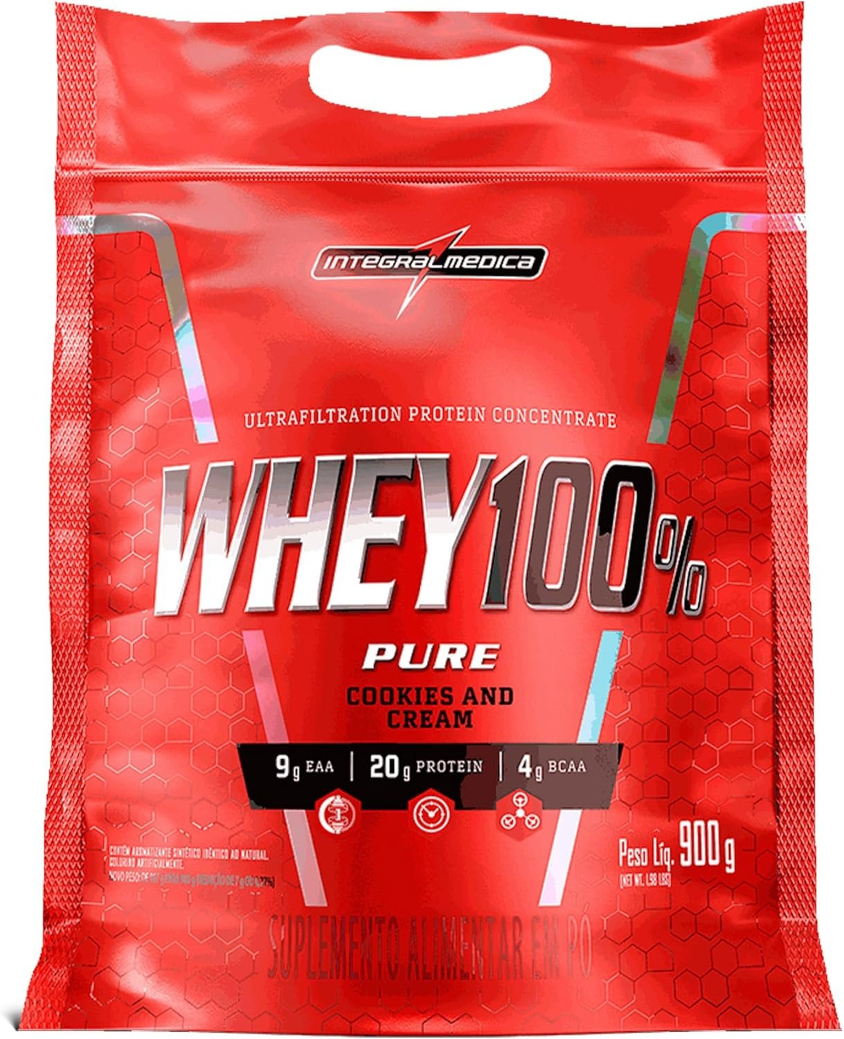 Whey 100% Cookies And Cream Pouch 900G, Integralmedica, 900G